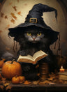 イベント・ハロウィングッズ｜黒猫とフクロウのキャンバスアート