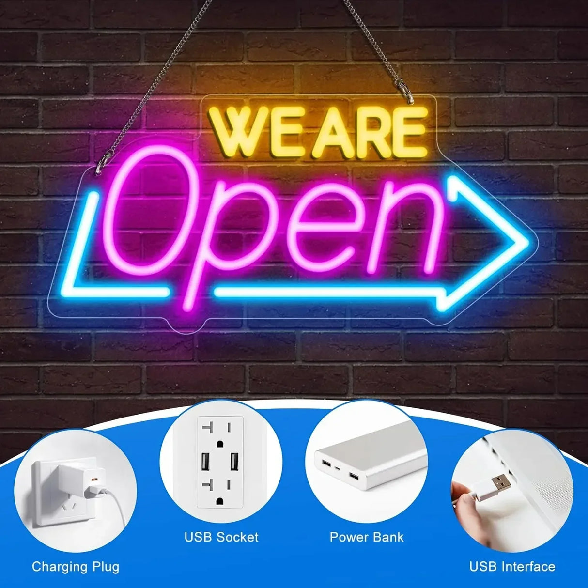 WE ARE OPEN　LEDネオンサイン