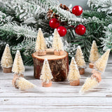 人工ミニ木製クリスマスツリー・ブルーグリーン・ホワイトゴールドタワー・パイン