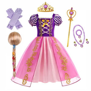 イベント装飾・ハロウィングッズ｜ラプンツェルプリンセスドレスセット（100c～150c)