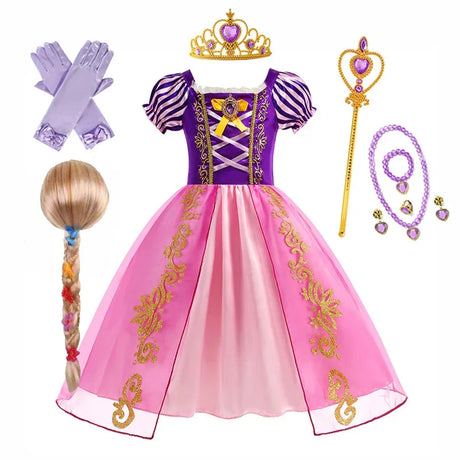 イベント装飾・ハロウィングッズ｜ラプンツェルプリンセスドレスセット（100c～150c)