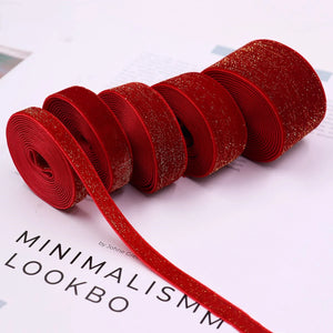 豪華な赤いベルベットリボン（5ヤード）