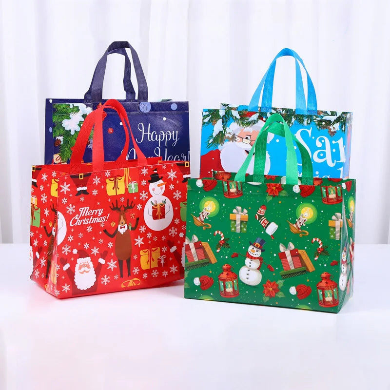イベント・クリスマス装飾｜不織布トートバッグ型ギフトバックセット(4個/8個)
