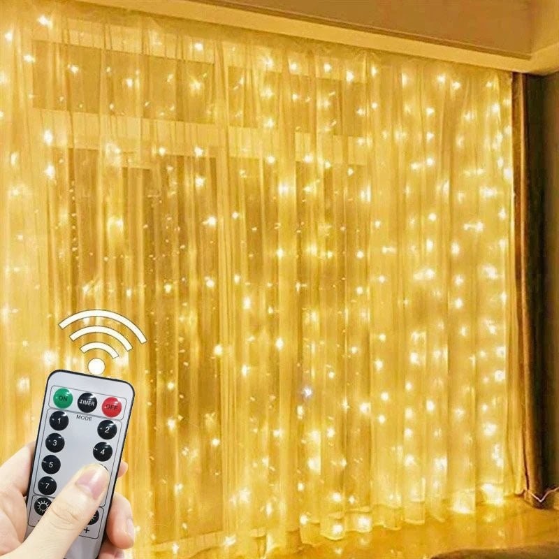 イベント・パーティー装飾｜LEDカーテンライト 8モード リモコン付(1M/2M/3M)
