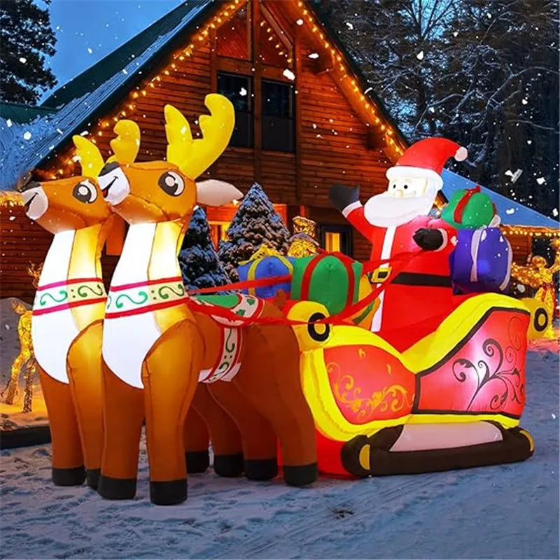 イベント・クリスマス装飾｜LEDライト付きクリスマスサンタデコレーション 2.1m
