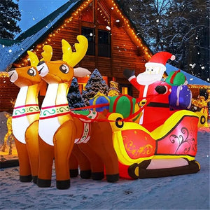 イベント・クリスマス装飾｜LEDライト付きクリスマスサンタデコレーション 2.1m