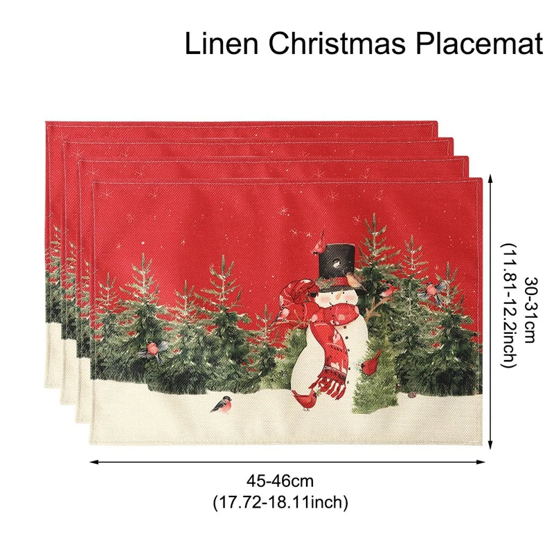 イベント・クリスマス装飾｜リネンプレースマット 1/4枚セット