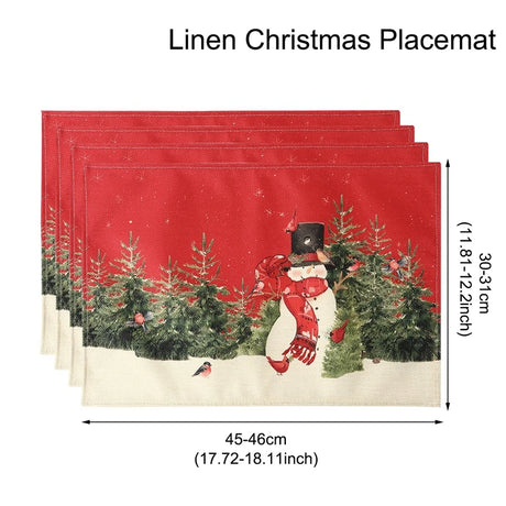 イベント・クリスマス装飾｜リネンプレースマット 1/4枚セット