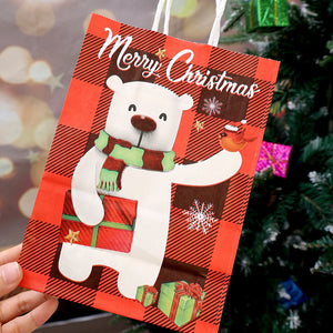 イベント・クリスマス装飾｜紙製サンタ＆雪だるま柄ギフトバッグ(1枚～24枚入)
