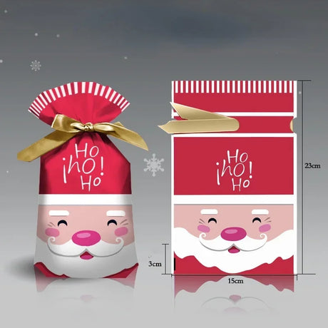 イベント・クリスマス装飾｜ビニール製 クリスマス柄ギフト用バッグ(5個入)