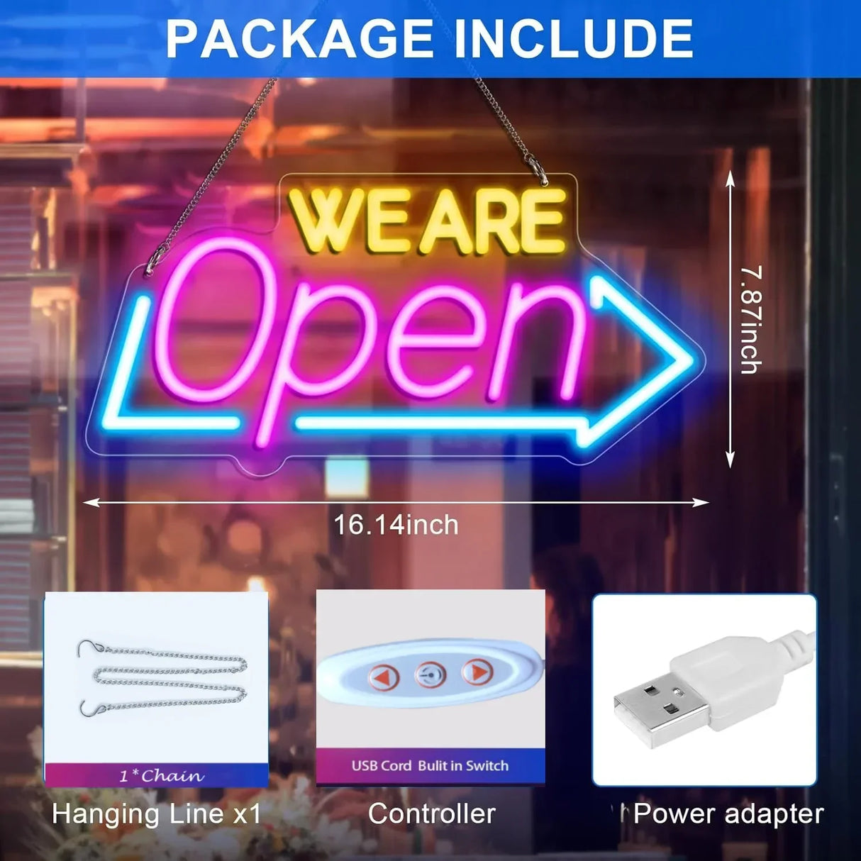 WE ARE OPEN　LEDネオンサイン