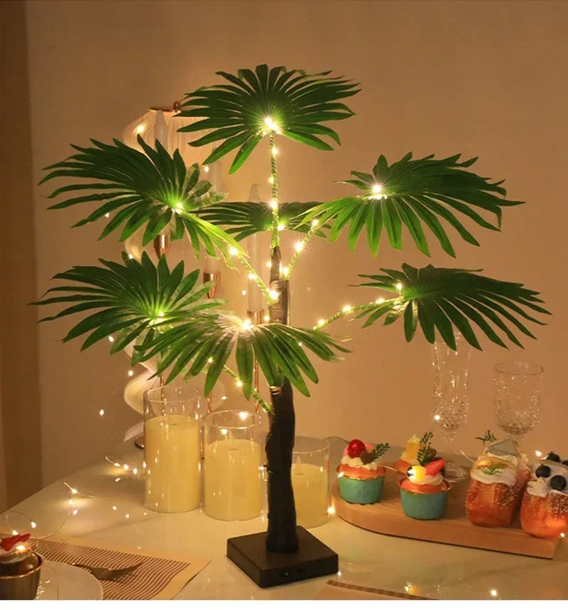 イベント装飾・インテリア｜ヤシの木デザインLEDテーブルランプ 55CM