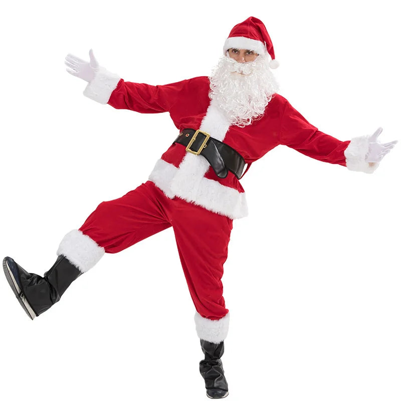 イベント・クリスマスグッズ｜大人用サンタクロースコスチューム7点セット(L～XXL)