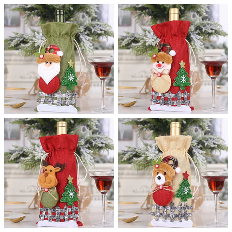 イベント・クリスマス装飾｜ギフト用クリスマス柄ワインボトルカバー