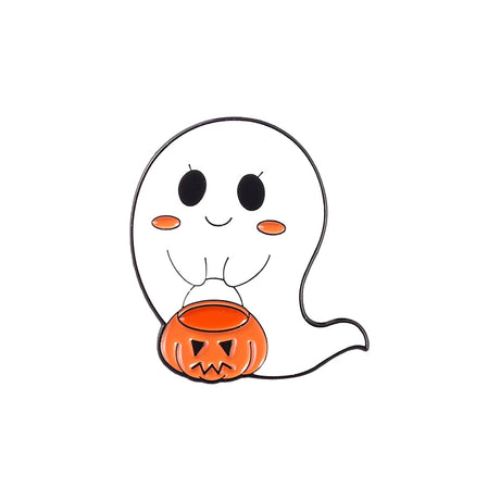 イベント・ハロウィングッズ｜カボチャゴーストエナメルブローチ