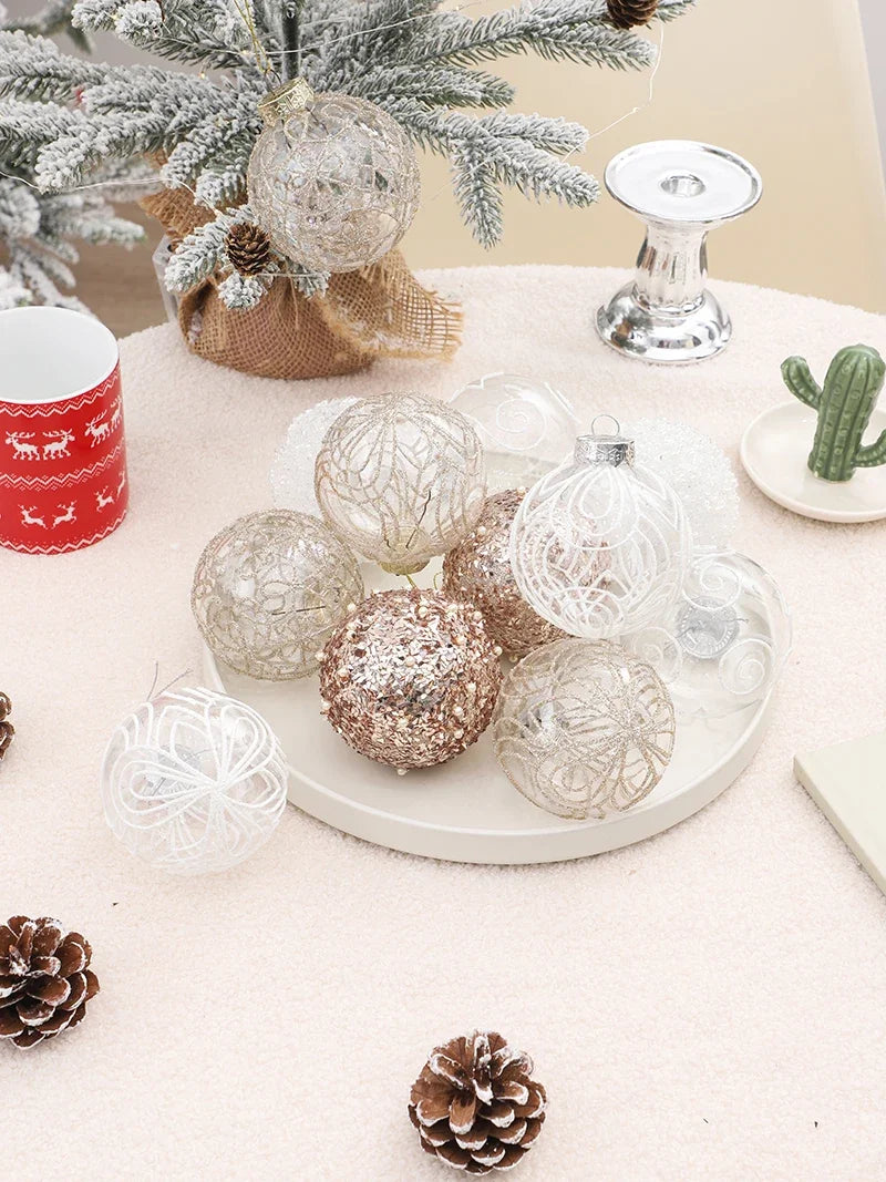 イベント・クリスマス装飾｜8cm PETボールオーナメント6個セット