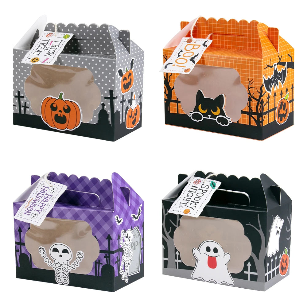 イベント・ハロウィングッズ｜紙製トリートボックス 4個セット