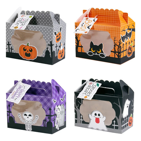 イベント・ハロウィングッズ｜紙製トリートボックス 4個セット