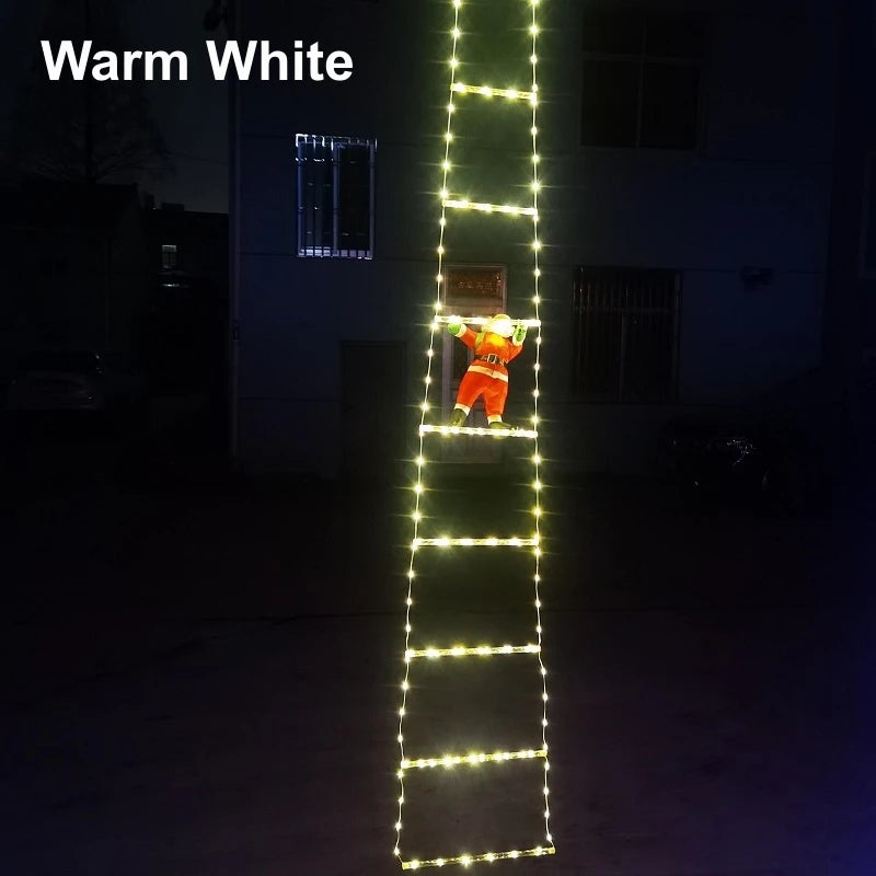 イベント・パーティー装飾｜LEDクリスマス装飾セット はしご＆サンタ(1.7M)