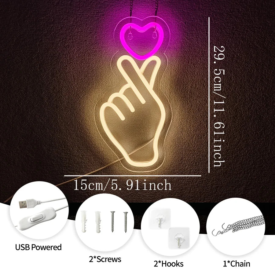 ピンクラブLEDネオンサイン（ネオン看板） USB電源