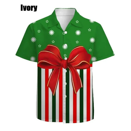イベント・クリスマスグッズ｜ メンズ用 ユニーククリスマス柄プリントシャツ(XS～6XL)