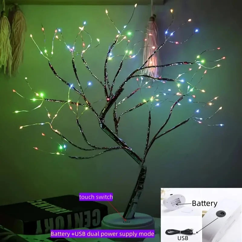 カラフルLED盆栽ツリーライト 108LED 電池&USB｜誉PRINTING