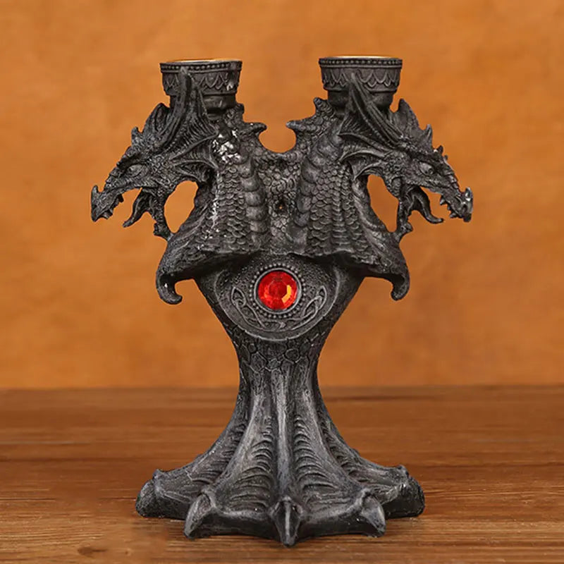 イベント・ハロウィングッズ｜中世ドラゴン樹脂製キャンドルスタンド