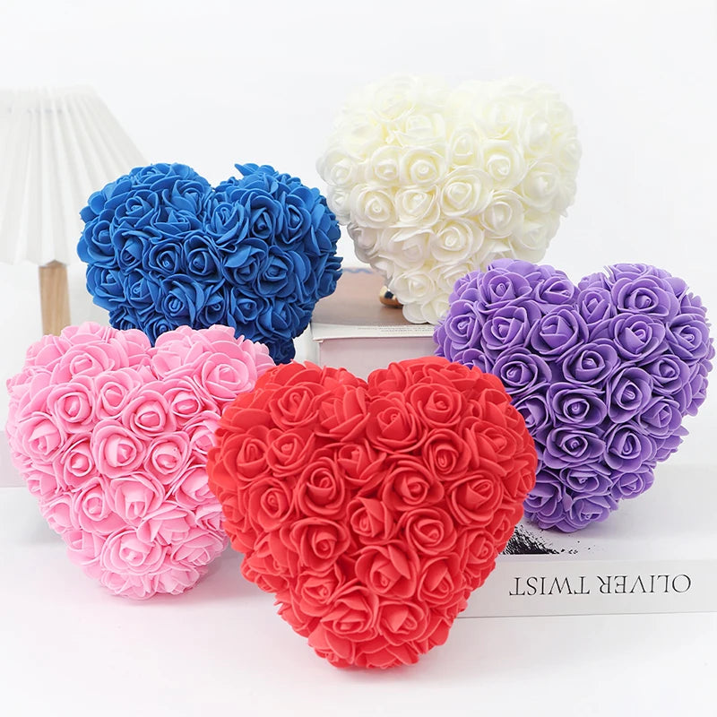 パーティー・インテリア装飾｜造花ハートローズ (15cm)