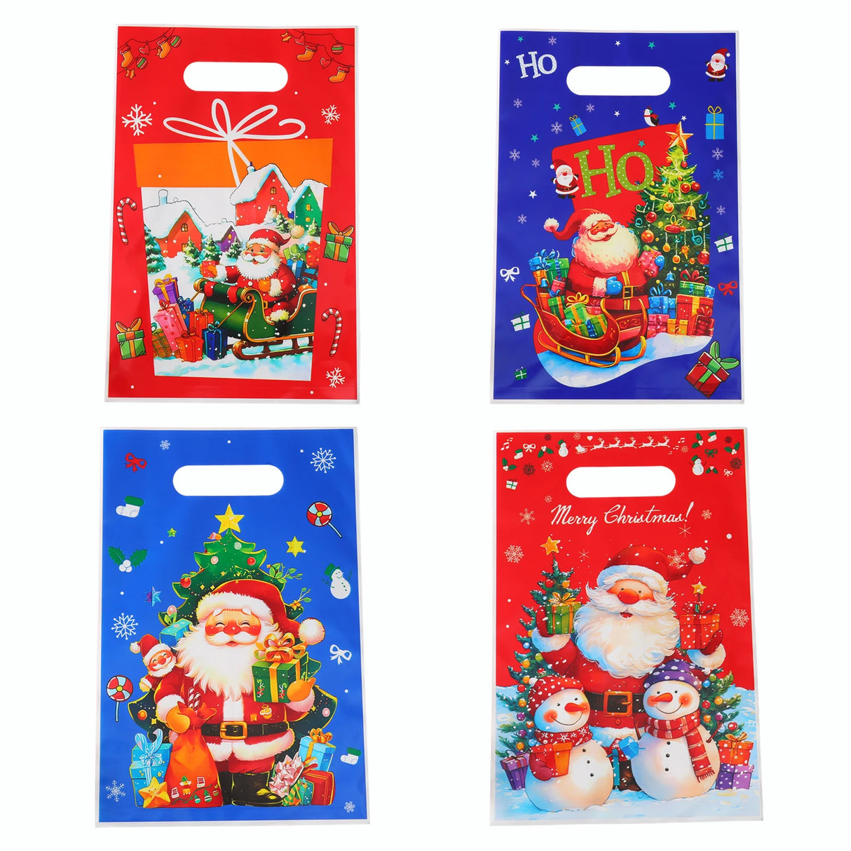 イベント・クリスマス装飾｜ビニール製クリスマス柄ギフトバッグ (50枚入 )