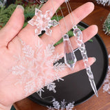 イベント・クリスマス装飾｜クリスタル雪の結晶型オーナメントセット(5/12/24個)