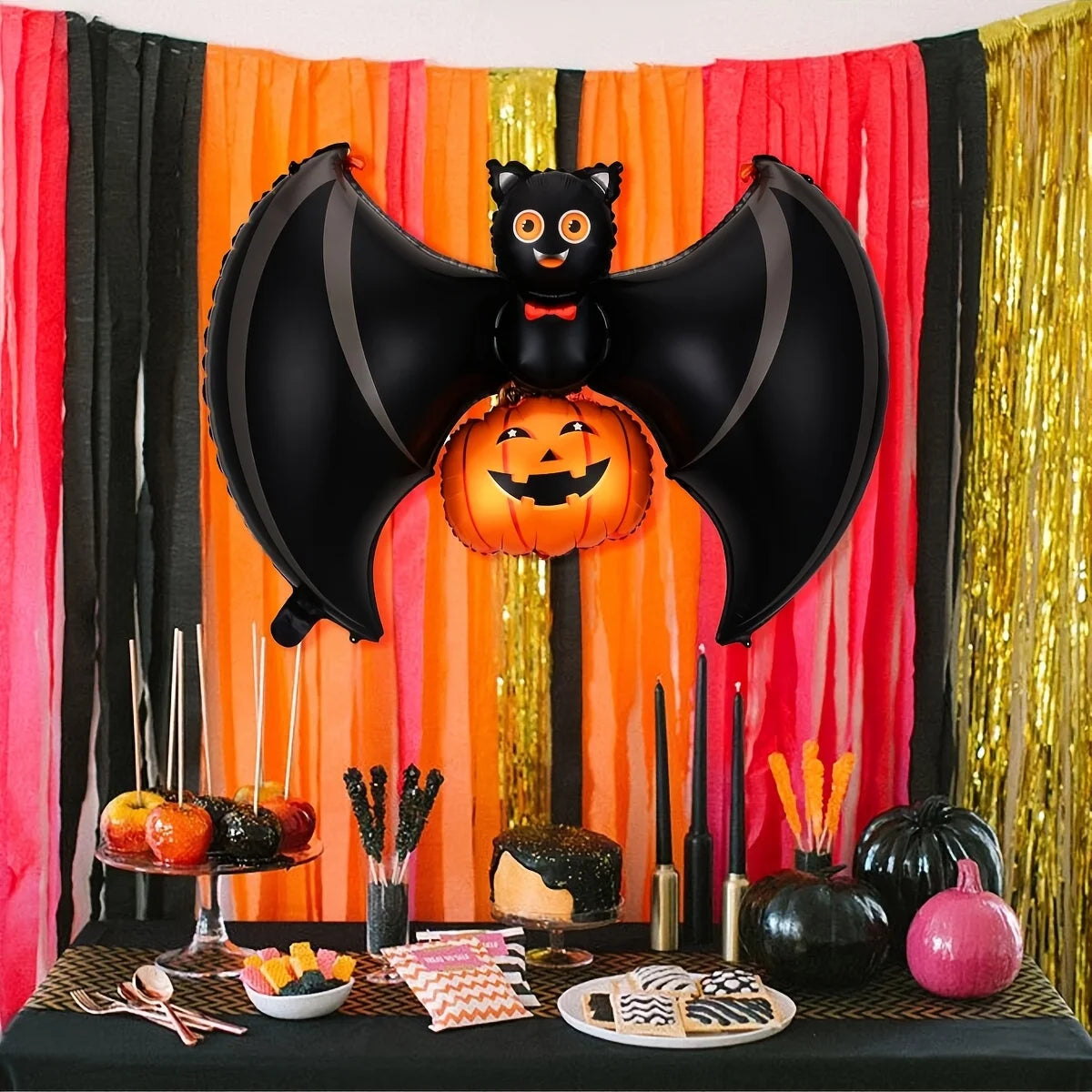 イベント・ハロウィン装飾｜こうもり＆クモ型バルーンセット(1～20個)