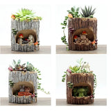 かわいい小動物ファミリーハリネズミクマカエルの置物樹脂植木鉢ホームガーデンデスクトップ植木鉢多肉植物盆栽植物デコ