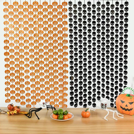 【イベント・ハロウィン装飾】ハロウィン柄カーテンデコレーションセット