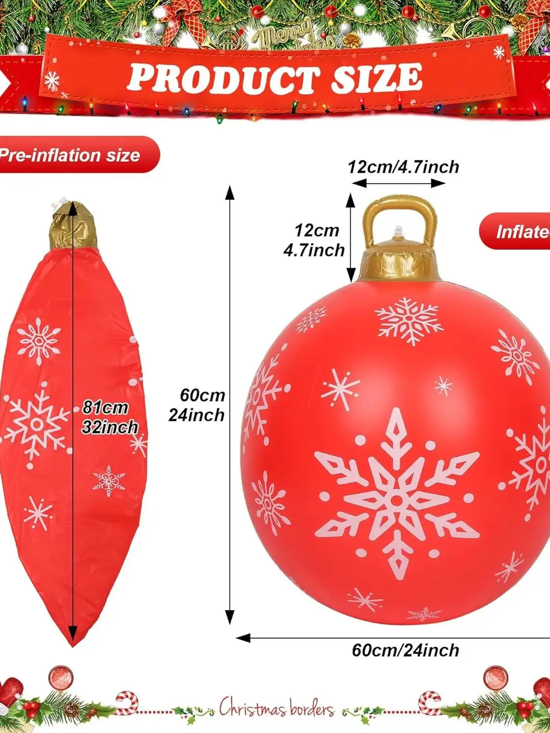 イベント・クリスマス装飾｜巨大インフレータブルクリスマスボール3個セット