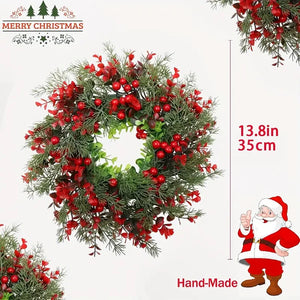 イベント・クリスマス装飾｜赤いユーカリの実付きクリスマスリース 35cm