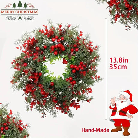 イベント・クリスマス装飾｜赤いユーカリの実付きクリスマスリース 35cm