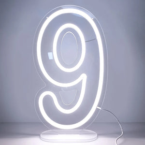 LED数字ネオンサイン（ネオン看板）（0〜9）｜USB電源・調光機能付き