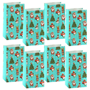 イベント・クリスマス装飾｜クリスマス柄紙製バッグセット(8個)