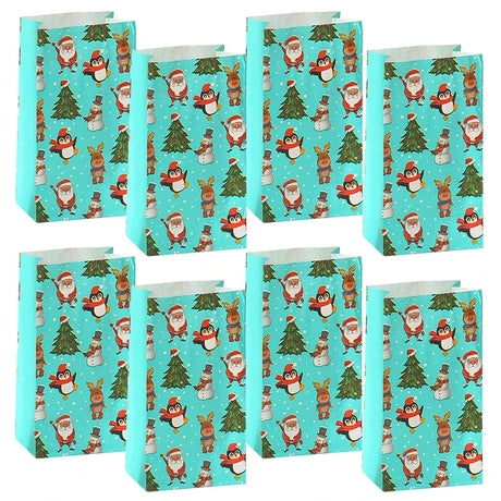 イベント・クリスマス装飾｜クリスマス柄紙製バッグセット(8個)