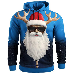 イベント・クリスマスグッズ｜キッズから大人まで！クリスマス柄プリントパーカー(100c～6XL)