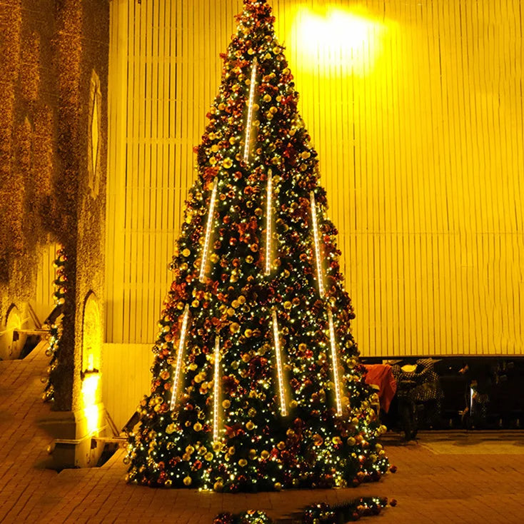 イベント・クリスマス装飾｜LED流星雨8連ライトUSB接続(幅2.8M)