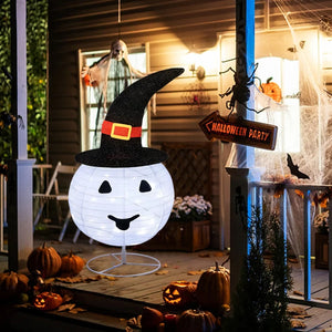 イベント・ハロウィングッズ｜LED付き折りたたみパンプキン飾り