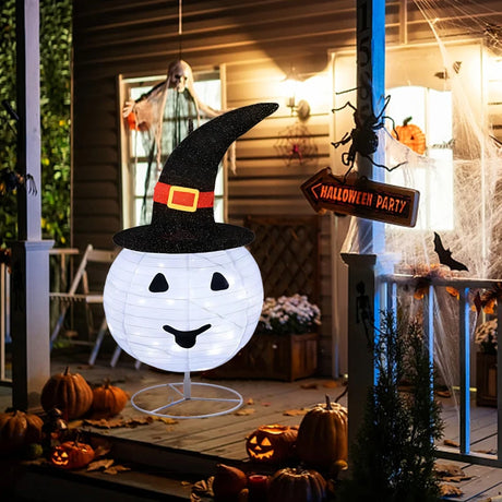イベント・ハロウィングッズ｜LED付き折りたたみパンプキン飾り
