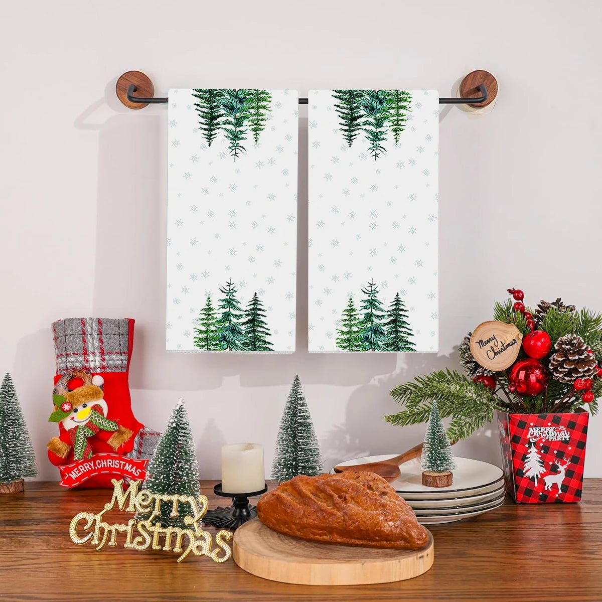 イベント・クリスマスグッズ｜クリスマス柄キッチンタオルセット(1枚/２枚)