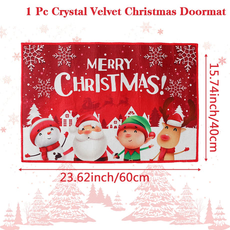 【インテリア用品】クリスマス柄プリント玄関マット