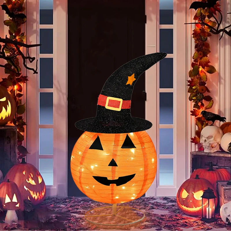 イベント・ハロウィングッズ｜LED付き折りたたみパンプキン飾り