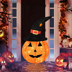 イベント・ハロウィングッズ｜LED付き折りたたみパンプキン飾り
