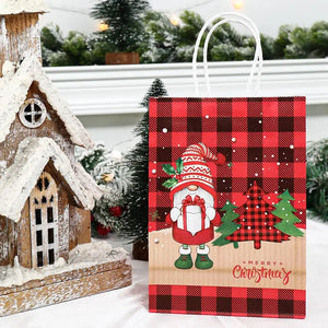 イベント・クリスマス装飾｜クリスマスクラフト紙ギフトバッグセット(4枚入)