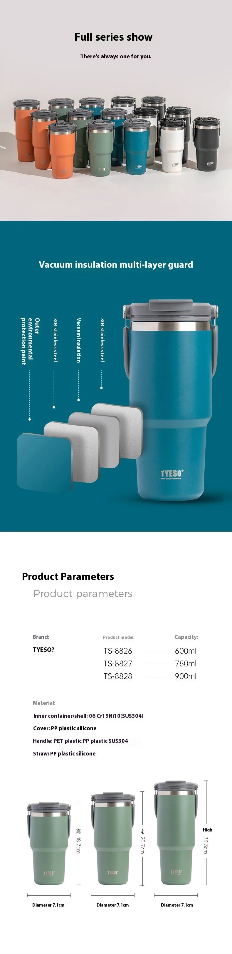 |イベント・ノベルティ用品 | ステンレス断熱コーヒーカップ | 600ml～1200ml