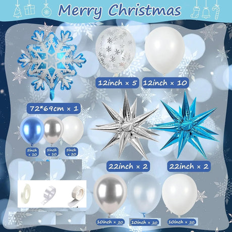 イベント・クリスマス装飾｜冬の魔法 バルーンガーランドキット123個セット